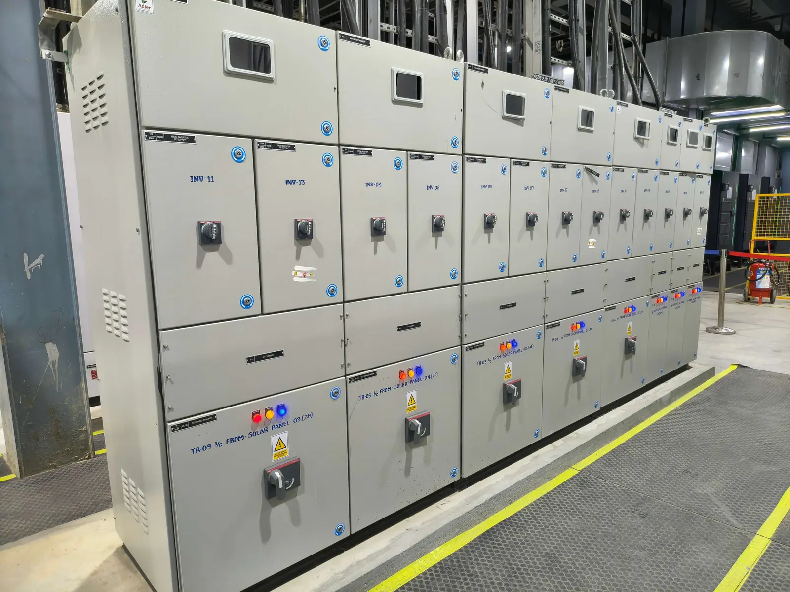 Solar inverter and switchgear distribution panels